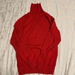 Men's Red Turtleneck Sweater